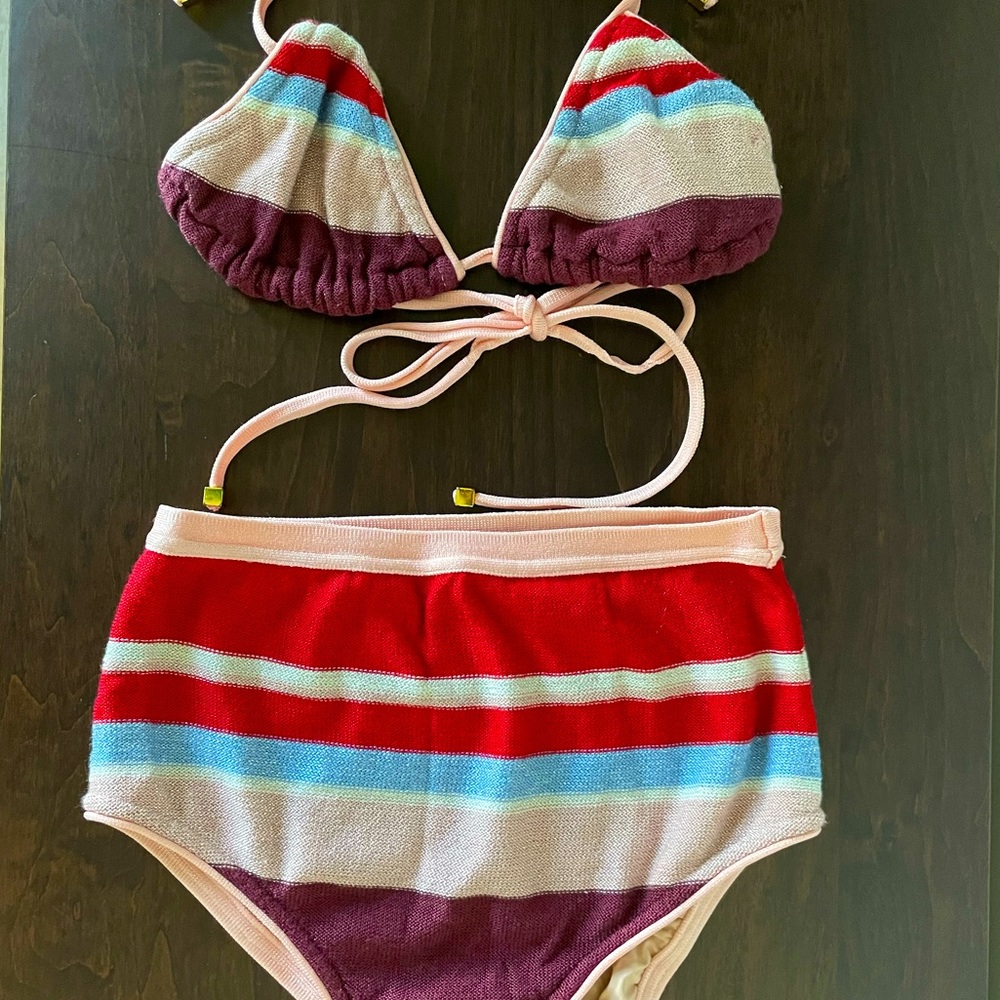SUBOO Knit String Bikini 👙 Top & High-Rise Bottom